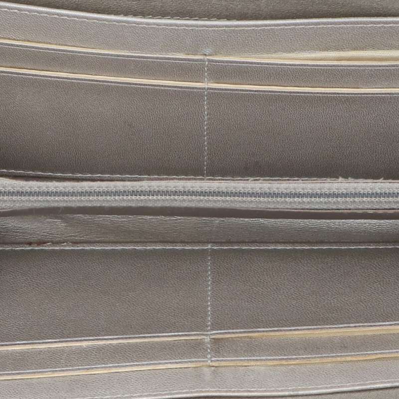 Chanel Coco Mark Camelia Embossed Round Zip Wallet Women