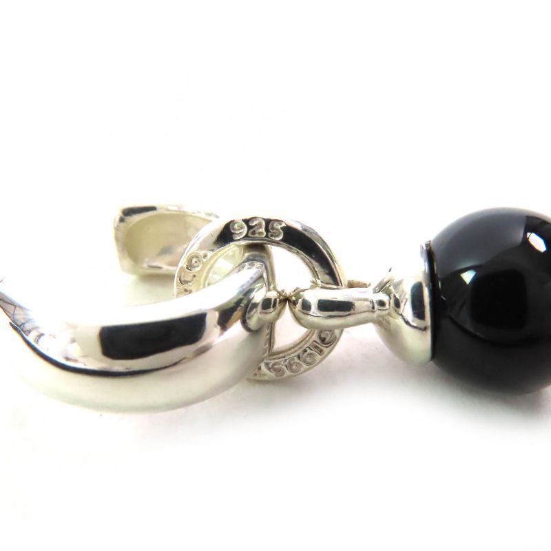 Tiffany & Co Ball Dangle Sv925 Onyx Binaural Earrings Accessory Black Silver