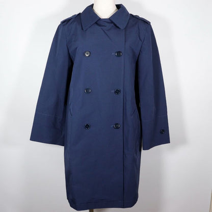 Prada 29y278 Cotton And Polyester Navy Blue Women's Trench Coat