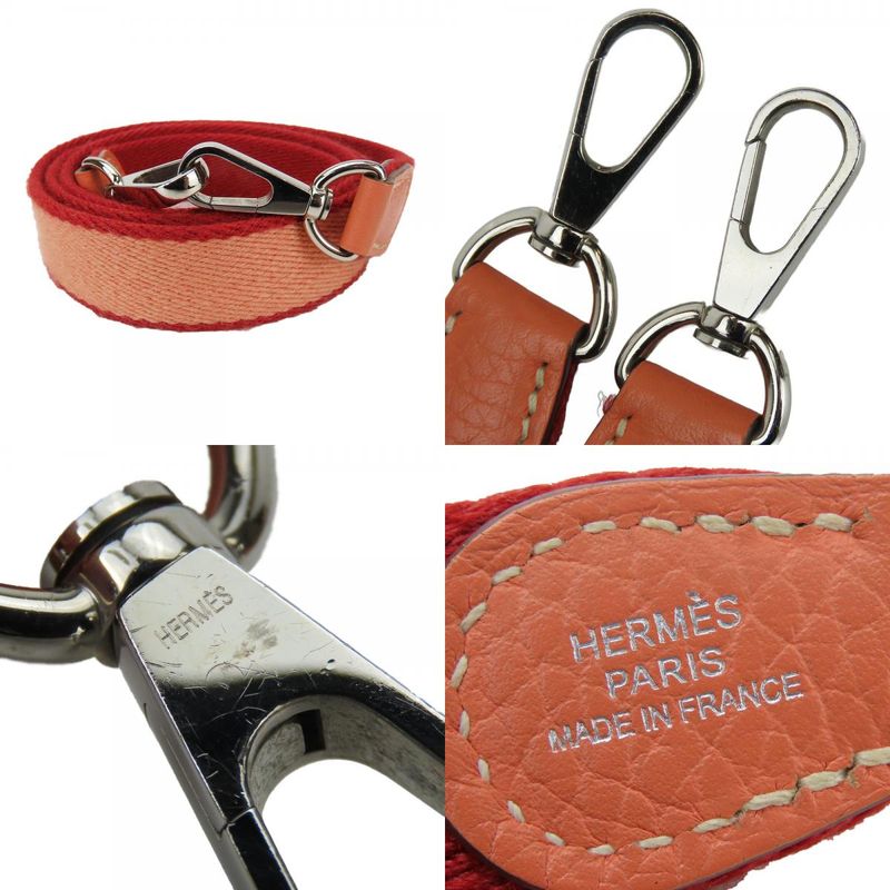 Hermes Shoulder Bag Evelyn TPM Togo Salmon Pink Red Silver Hardware □Q Engraved