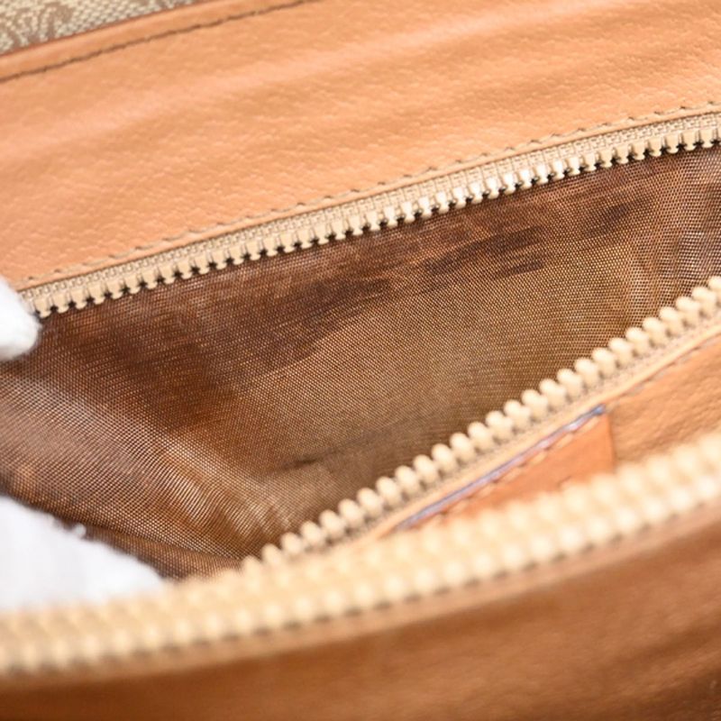 Celine Shoulder Bag Macadam Pattern Pvcleather Beige 64ka847