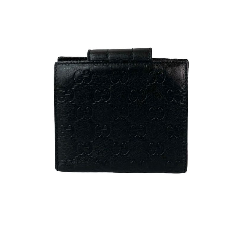 Gucci Guccissima GG Pattern Logo Hardware Plate Leather Bifold