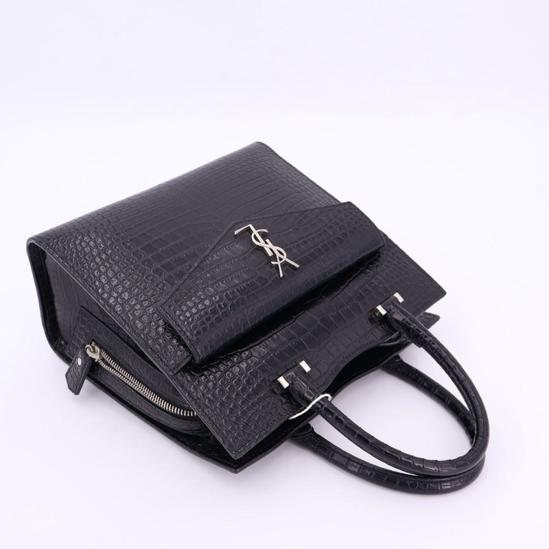 Saint Laurent Uptown Small Handbag 2way Shoulder Crossbody Tote Croc Shape