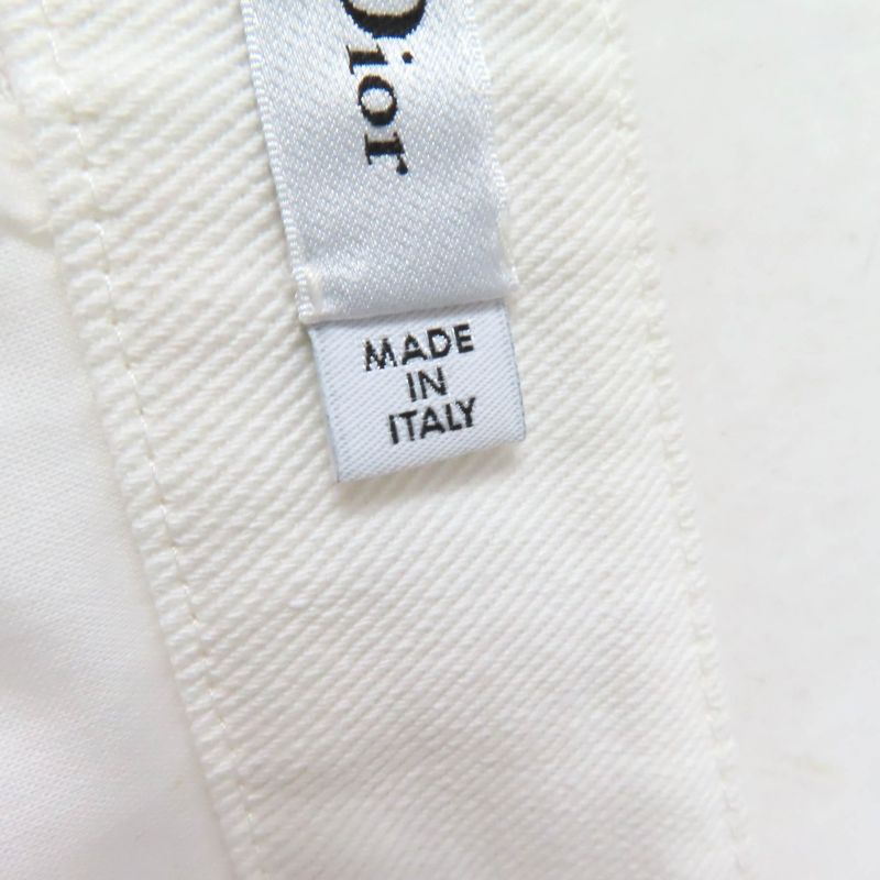 Christian DIOR 247p41a3339 DIOR VIBE Denim Cargo Pants With Logo Button White