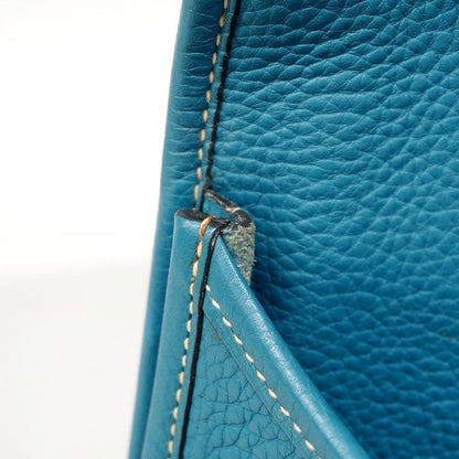 Hermes Shoulder Bag Evelyn 2PM Taurillon Cles Mance Blue Jean Silver Hardware