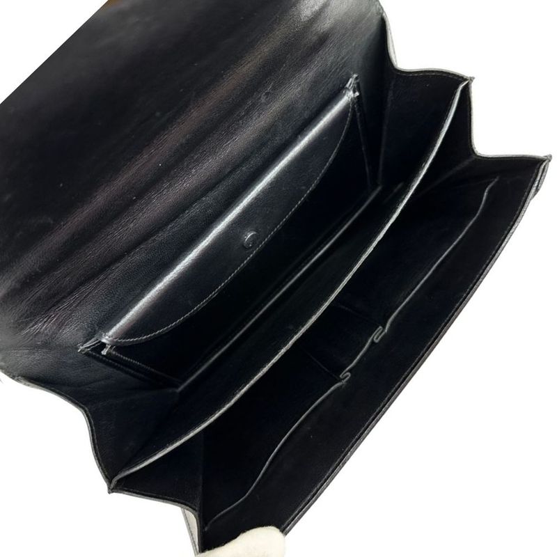 Hermes Vintage Box Calf Black Ladies Handbag