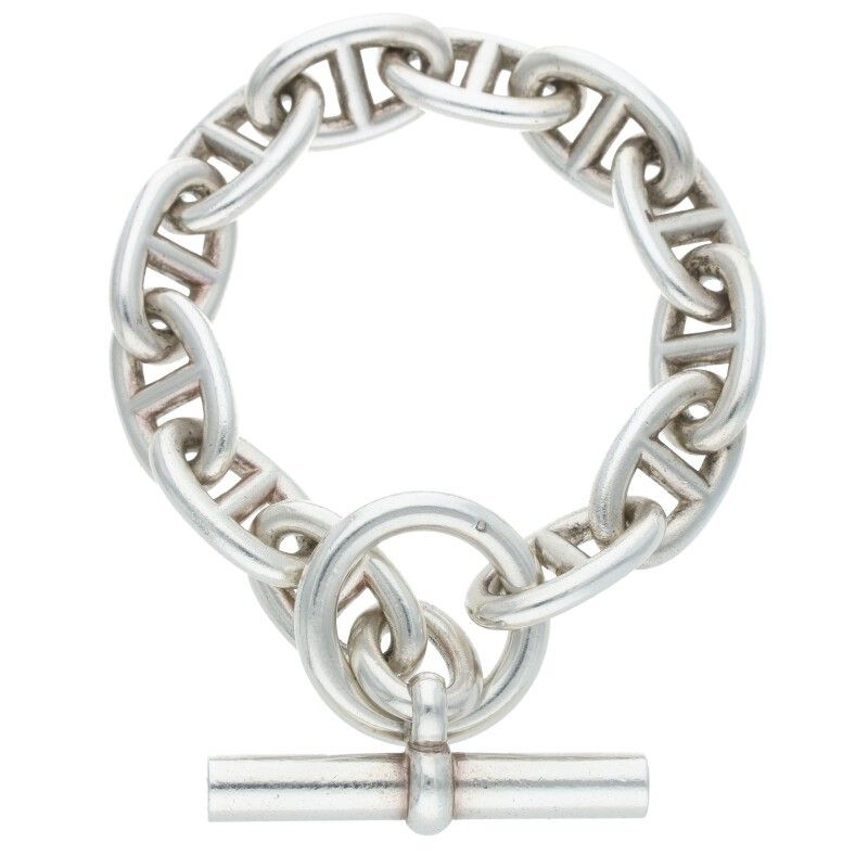 Hermes Chaine D'ancre TGM Chaine D'ancre TGM Silver Bracelet Men's 12link