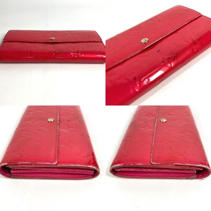 Louis Vuitton Long Wallet Portefeuille Sarah M93633 Monogram Vernis Canvas Rose