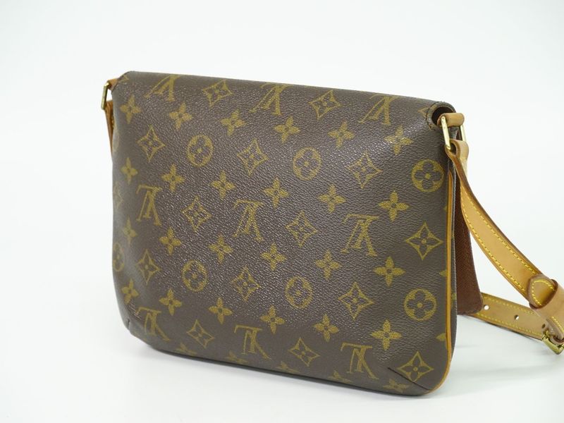 Authentic Louis Vuitton LV Musette Tango Short Monogram Shoulder Bag Brown