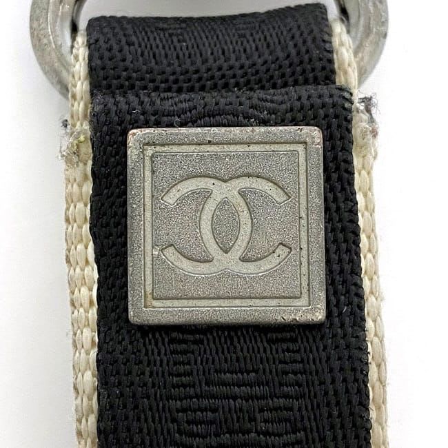 Chanel Key Ring Black Gray Silver