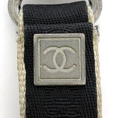 Chanel Key Ring Black Gray Silver
