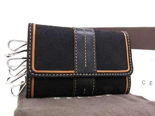 Celine Macadam Pattern Canvas And Leather 6-stack Key Case Key Case Men's