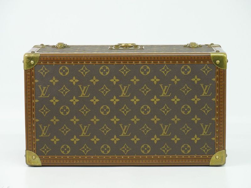 Authentic Louis Vuitton LV Bois Bouteille Monogram Makeup Box Vanity Case Brown