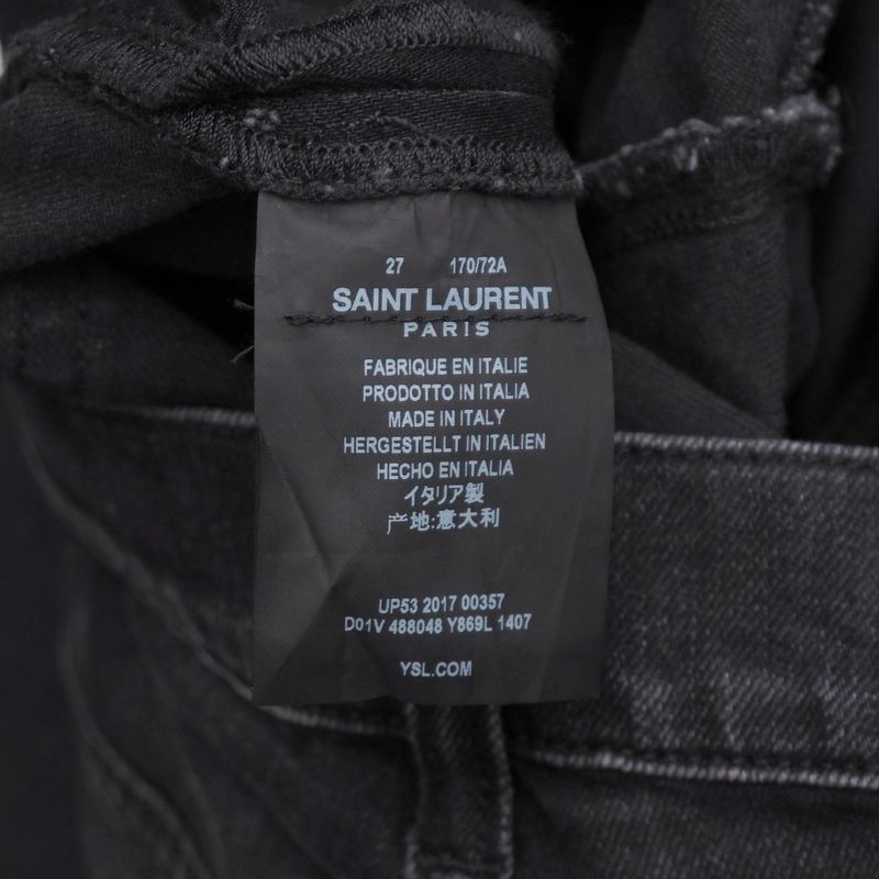 Saint Laurent Paris Denim Pants Size 27 Skinny Stretch Washed Made In Italy