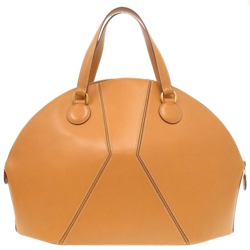 Hermes Ile De Beau Vaux Chamonix Natural Gold Hardware 00W Engraved Handbag