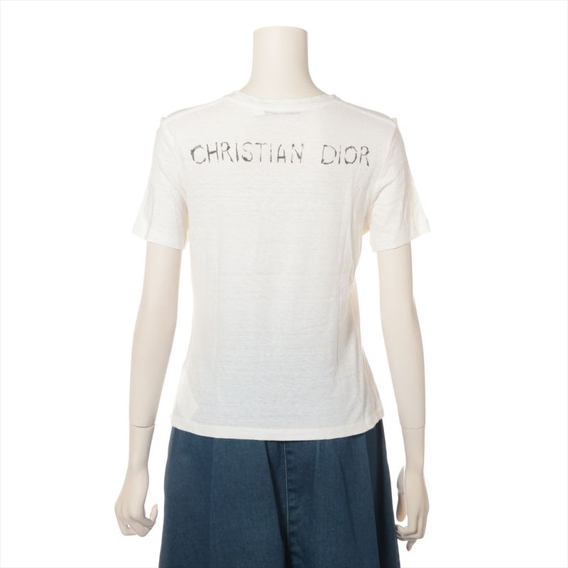 Christian DIOR LOVE Moves Cotton X Linen T-shirt Women's XS Size 143t12a4466