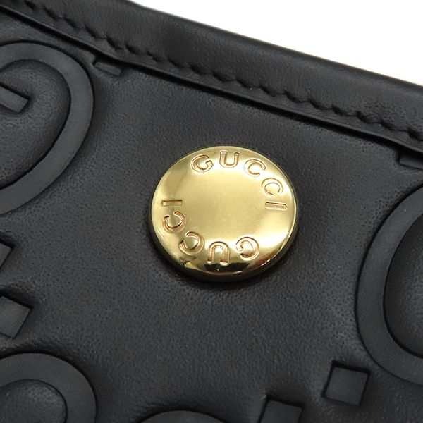 Gucci 2way Bag GG Super Mini Bag Leather Black Gold Hardware Black Handbag