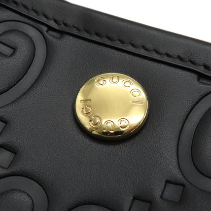 Gucci 2way Bag GG Super Mini Bag Leather Black Gold Hardware Black Handbag