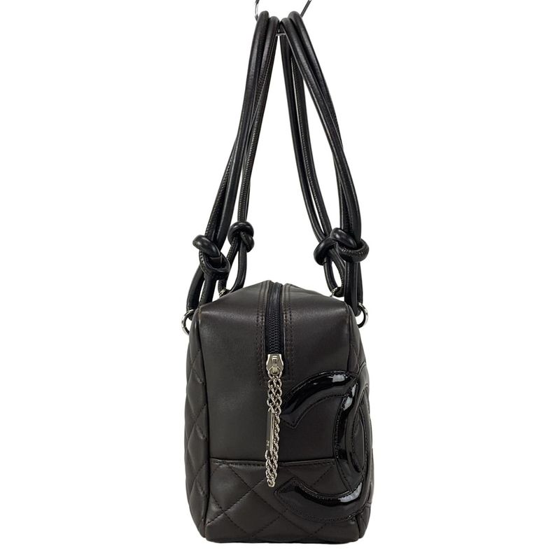 Chanel Shoulder Bag Cambon Line Bow Ring Bag A25171 Dark Brown Leather Lambskin