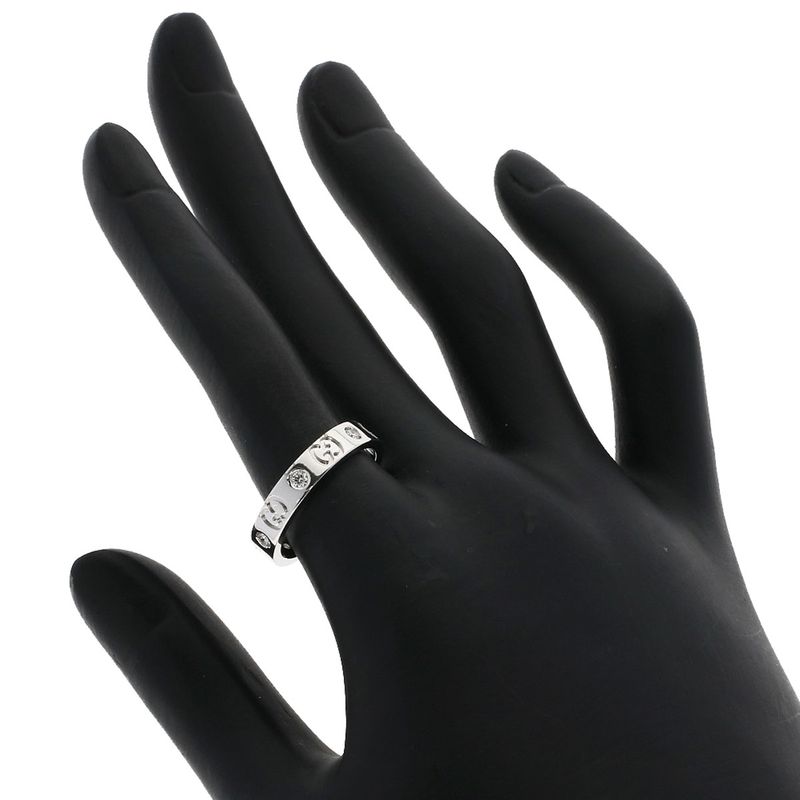 Gucci Icon 6P Diamond #13 Ring 18K White Gold Ladies