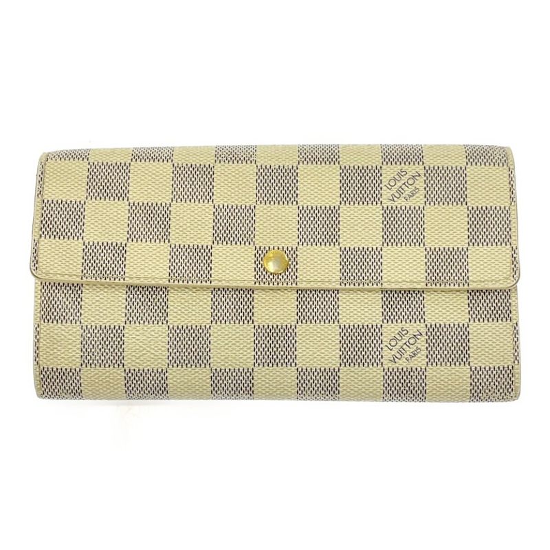 Louis Vuitton N61735 Damier Azure PVC Portefeuille Sarah Long Wallet White