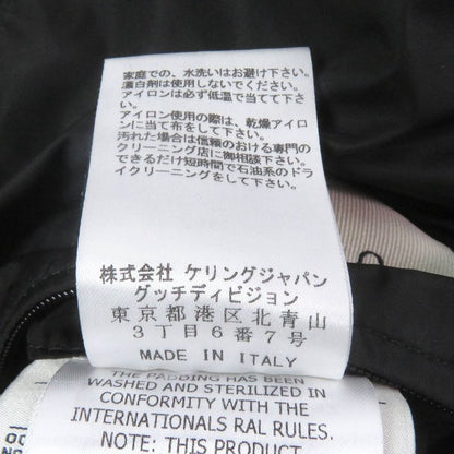 Gucci 598725 GG Jacquard Sideline Logo Hooded Down Coat Jacket Black 50 Made In