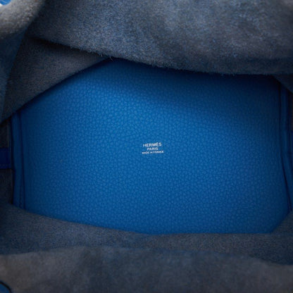 Hermes Picotin Lock MM Handbag Taurillon Clemence X Swift Blue Paradise Blue