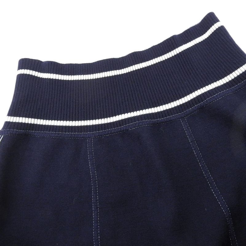 Table Chanel 08C P32498 Cashmere Side Stripe Airplane Stitch Knit Skirt Navy