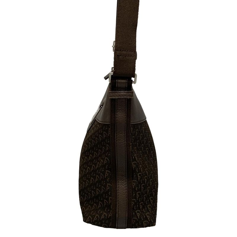 Dior/christian Dior Shoulder Bag Street Chictrotter Dark Brown Leather