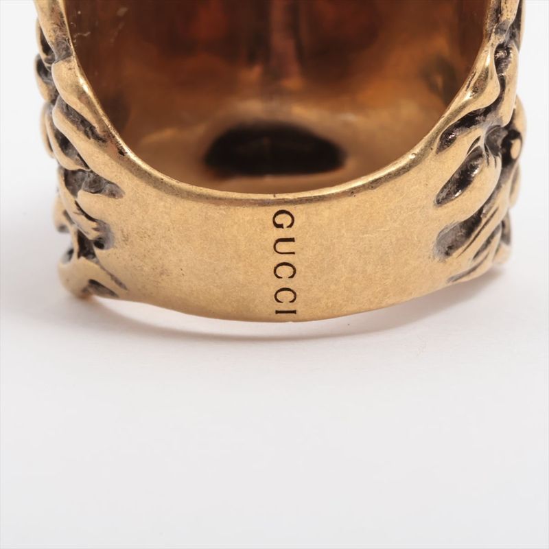 Gucci Michele Period Lion Head GP Ring 19 (actual Size 18) Gold Made In Italy