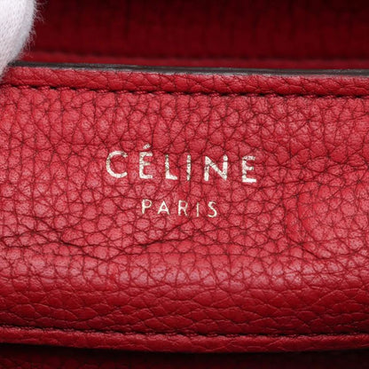 Celine Luggage Micro Shopper Leather Handbag Tote Women's EEE Cw67-1