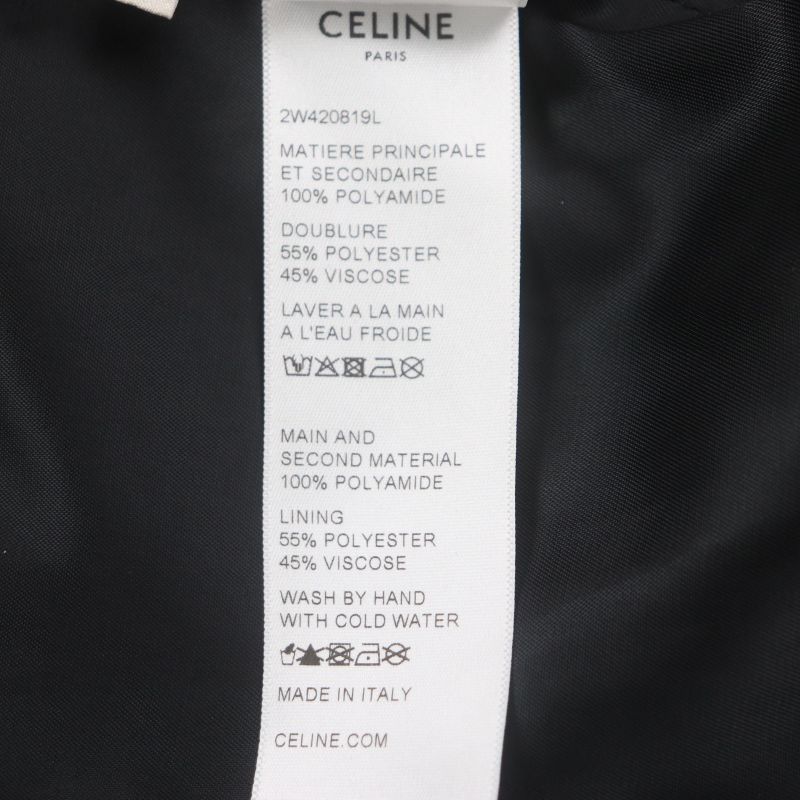  Celine 21AW 2w420819l Loose Checkerboard Boucle Logo Zip-up Blouson Silver