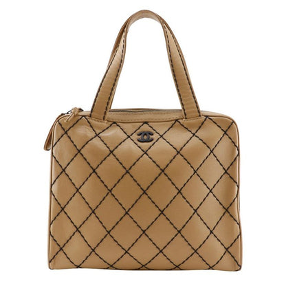 Chanel Wild Stitch A14693 Calf Beige Women's Tote Bag