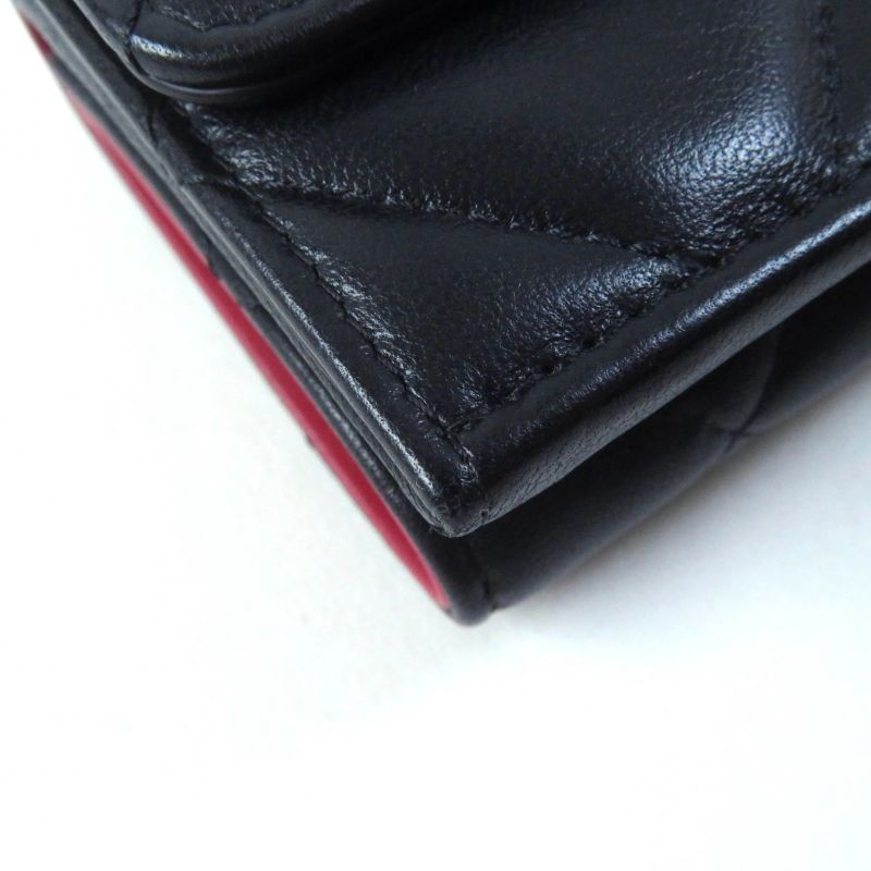 CHANEL Ap1789 19 Small Flap Wallet Lambskin Matelasse With Coco Mark Trifold