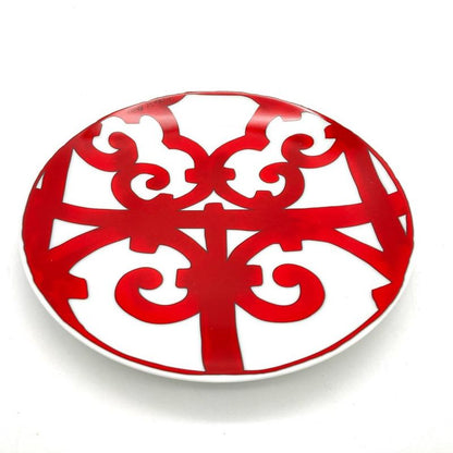 Hermes Gadarkivir Plate Porcelain Red White 17cm (669in) Tableware