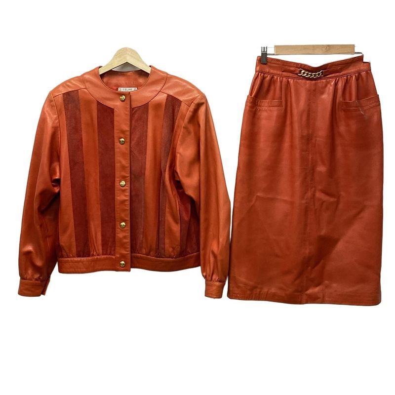 Celine Skirt Setup Women - Red Leather
