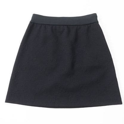 Gucci 655183 GG Pattern Jersey Jacquard Skirt Black S Genuine