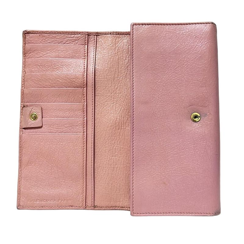 Balenciaga Giant Continental Long Wallet 253054 Light Pink Leather