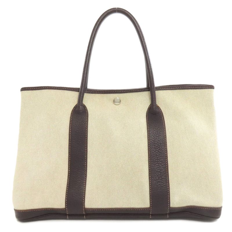 Hermes Garden Party PM Tote Bag Toile Ash Negonda Women