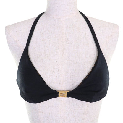 Fendi 2022 Fxbh60 Lined Zucca Pattern FF Logo Hardware Swimwear Bikini Top And