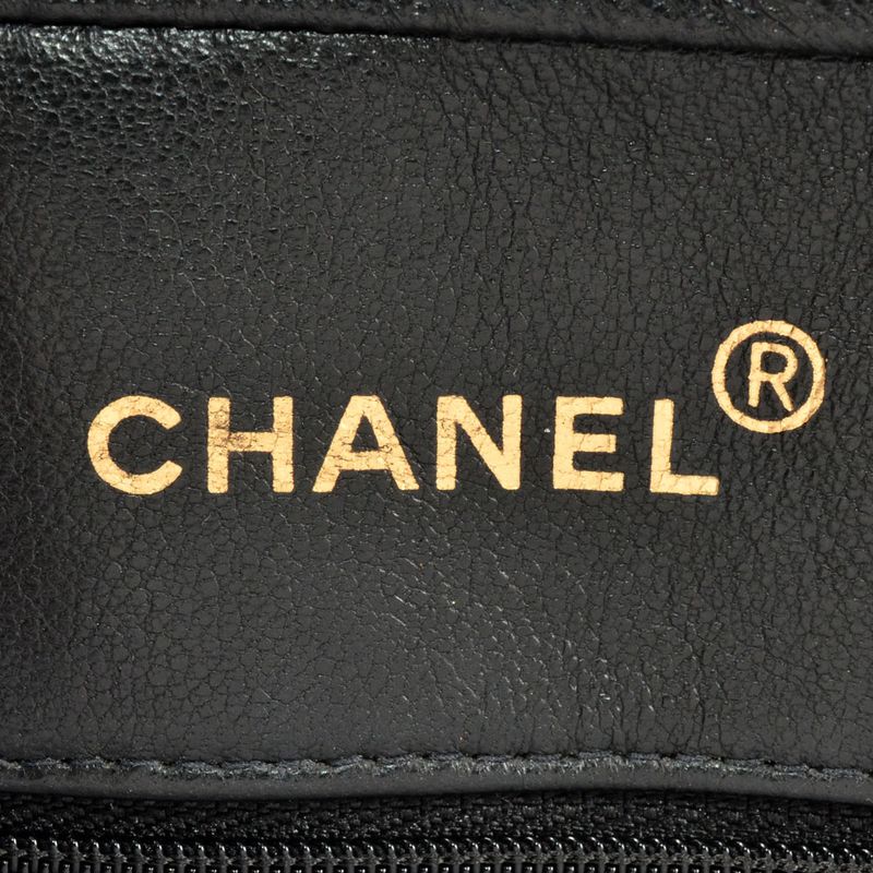 Chanel Coco Mark Chevron V-stitch Shoulder Bag In Black Caviar Skin
