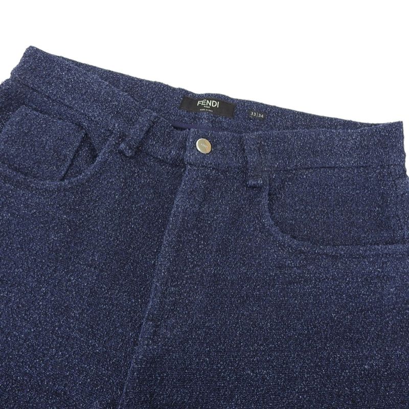 Fendi 2024item Tweed Back Logo Pockets Straight Pants 33 34 Men's 24AW