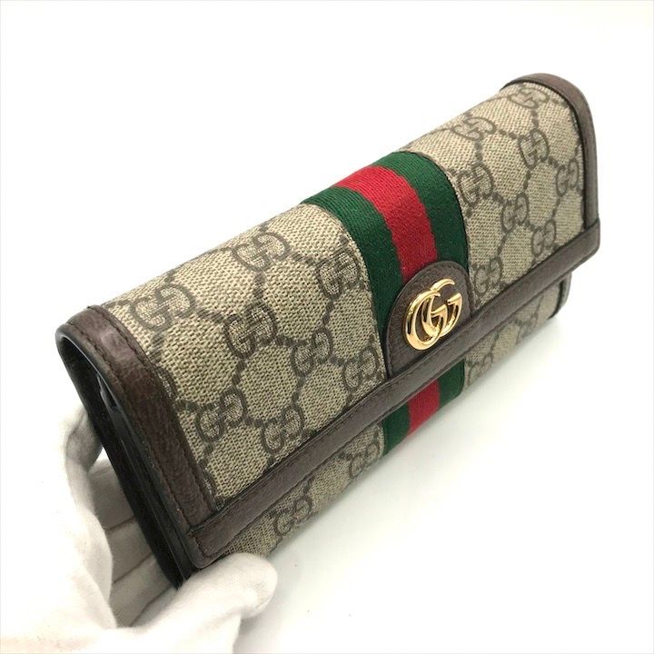 Gucci Ophidia GG Continental Wallet Leather Brown