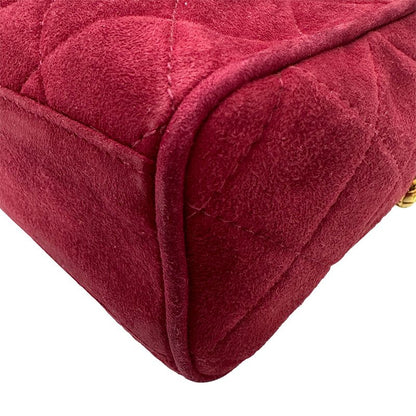 Chanel Bag Women's Brand Shoulder Bag Suede Matelasse Bordeaux Gold Hardware