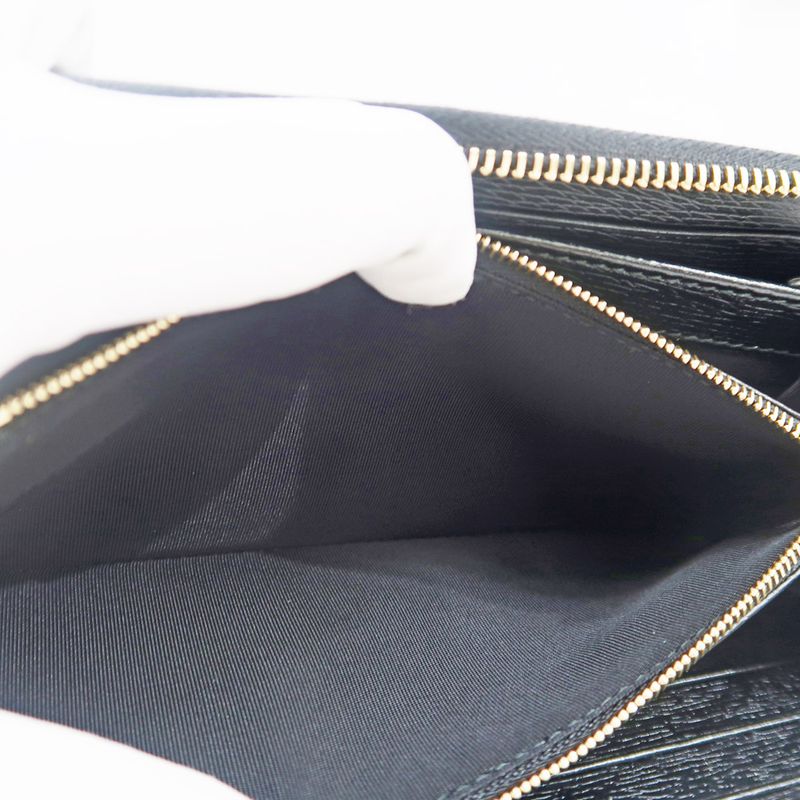 Gucci Script Zip Around 772642 Long Wallet Black Women's Men's