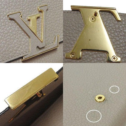 Louis Vuitton Long Wallet Portefeuille Capucines M61249 Leather Beige Gallet LV