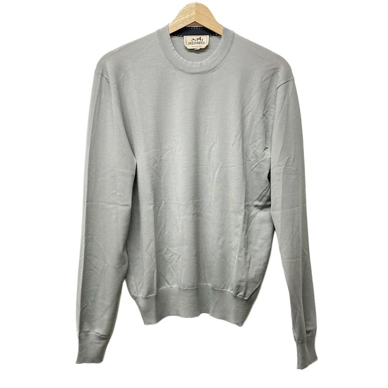 Hermes Long Sleeve Sweater Size XS Men's - H557185ha Blue Grey 2025ss