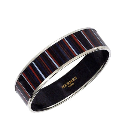 Hermes Bangle Emile GM Silver Navy Bordeaux Excellent Condition