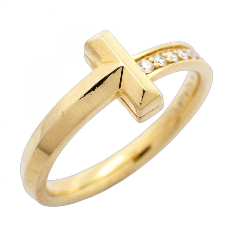 Tiffany & Co Ring T One 18K Yellow Gold Yellow Gold Diamond 008ct 11 Ladies