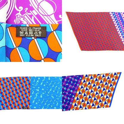 Hermes Maxi Twili Exlibris Purple Blue Orange Purple Silk Scarf